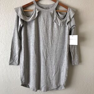Beyond Yoga Grey Cold Shoulder Top NWT